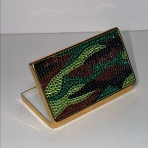 Camouflage, Gold and Multicolor Rhinestone Card or Cigarettes Holder